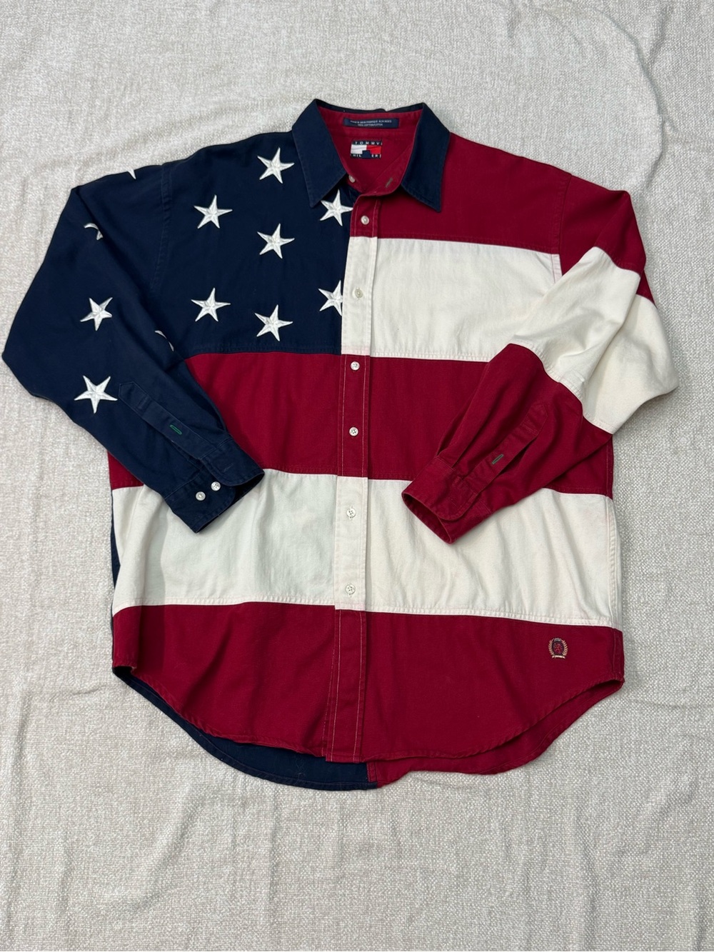 Tommy Hilfiger Red White and Blue Star Stripe Button-Down Shirt
